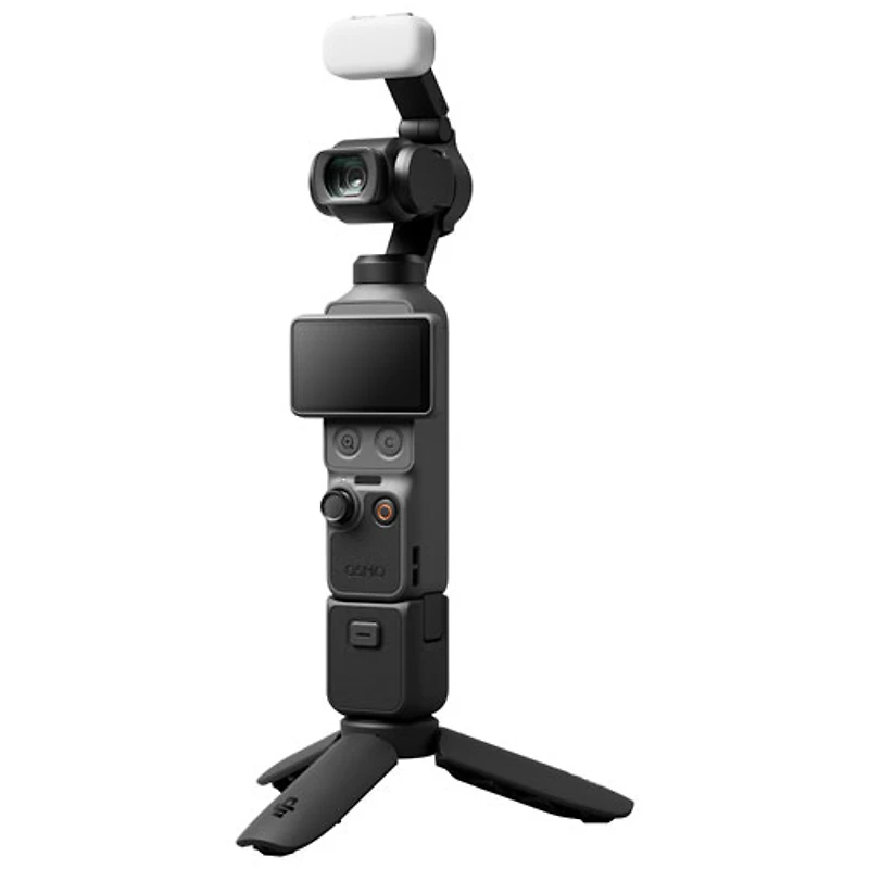Caméra portative 4K à stabilisation sur 3 axes Osmo Pocket 4 de DJI avec transmetteur DJI Mic 3 et objectif Osmo 3
