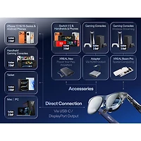 Xreal 1S AR Glasses with AI, Photo, Video, Audio - Blue