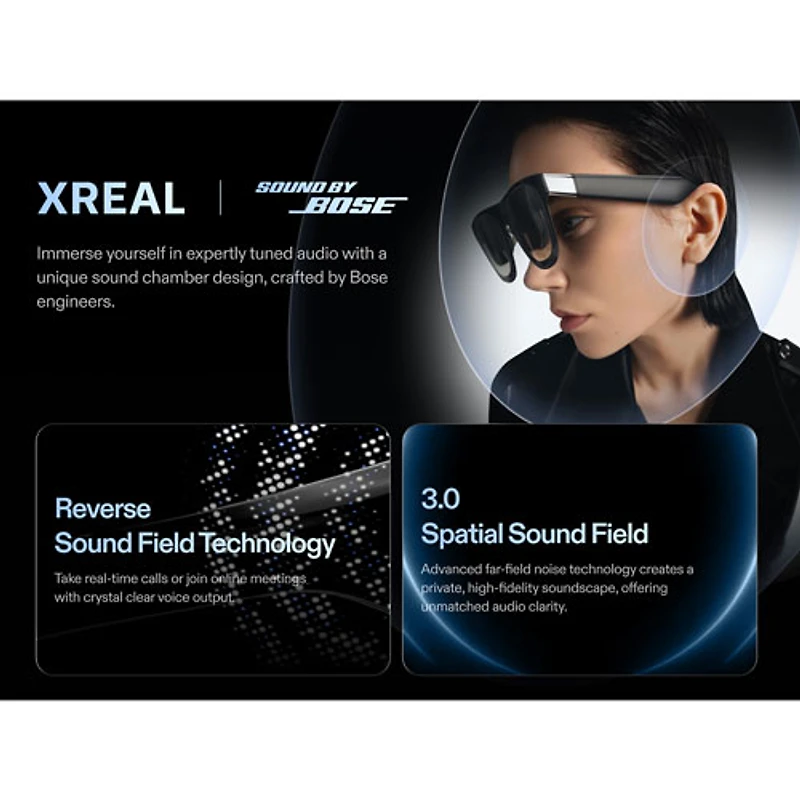 Xreal One Pro Glasses with AI, Photo, Video, Audio - Large - Black