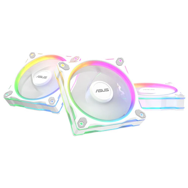 Ventilateur de refroidissement de processeur Prime MR120 ARGB de 120 mm d'ASUS - Blanc - Paquet de 3