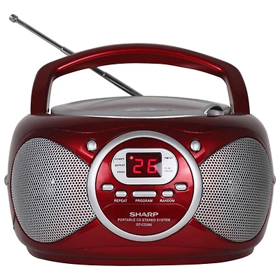 Sharp QT-CD280 Portable CD Boombox - Red