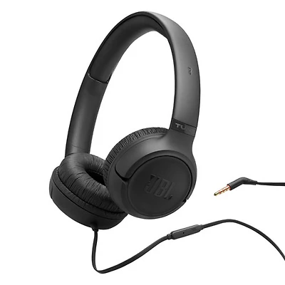 JBL Tune 530 On-Ear Wired Headphones - Black