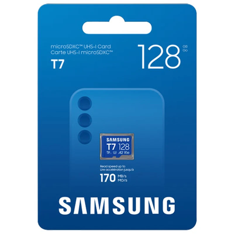 Carte mémoire microSDXC UHS-I 128 Go 170 Mo/s T7 de Samsung