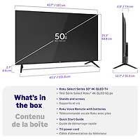 Roku 50" Select Series 4K UHD HDR QLED Smart TV (50R5D5CA) - 2026