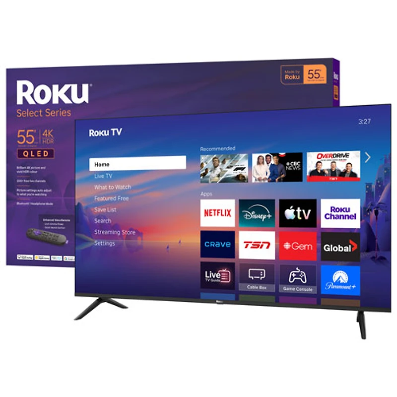 Roku 55" Select Series 4K UHD HDR QLED Smart TV (55R5D5CA) - 2026