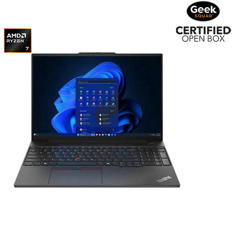 Open Box - Lenovo ThinkPad E16 Gen 2 16" Business - Black (AMD Ryzen 7-7735U/16GB RAM/512GB SSD/Windows 11 Pro) - Eng