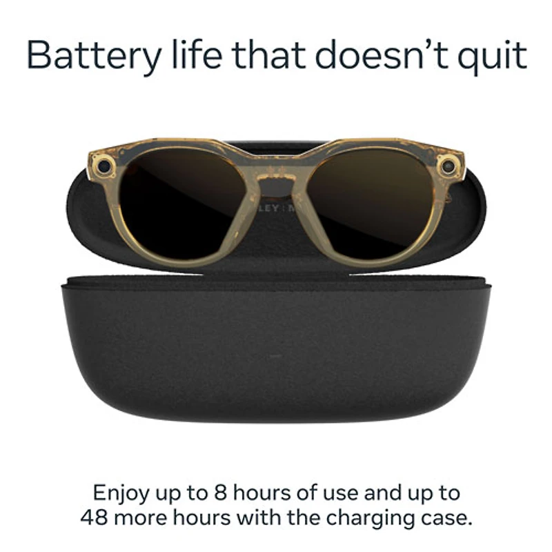Oakley | Meta HSTN Smart Glasses with AI, Photo, Video, Audio & Voice Assistant - Light Curry/Clear to Brown Transitions
