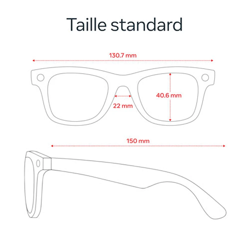 Lunettes Wayfarer (2e génération) de Ray-Ban | Meta avec IA, photo, vidéo, audio et messagerie - Noir mat/Transparent - Grand