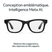 Lunettes Wayfarer (2e génération) de Ray-Ban | Meta avec IA, photo, vidéo, audio et messagerie - Noir mat/Transparent - Grand