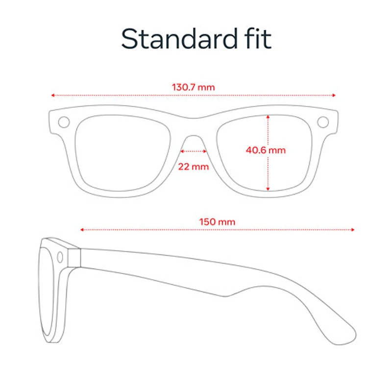 Lunettes Wayfarer (2e génération) de Ray-Ban | Meta avec IA, photo, vidéo, audio et messagerie - Noir mat/Transparent - Grand