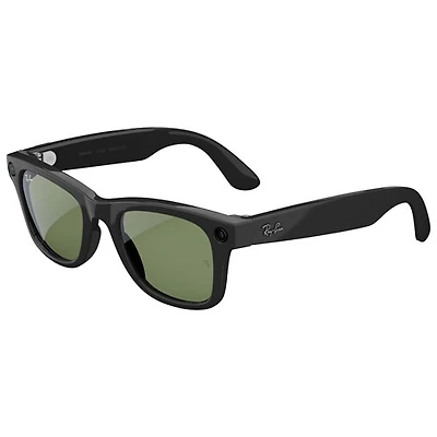 Ray-Ban | Meta Wayfarer (Gen 2) Glasses with AI, Photo, Video, Audio & Messaging - Shiny Black/Green - Large