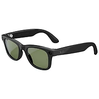 Ray-Ban | Meta Wayfarer (Gen 2) Glasses with AI, Photo, Video, Audio & Messaging - Shiny Black/Green - Large