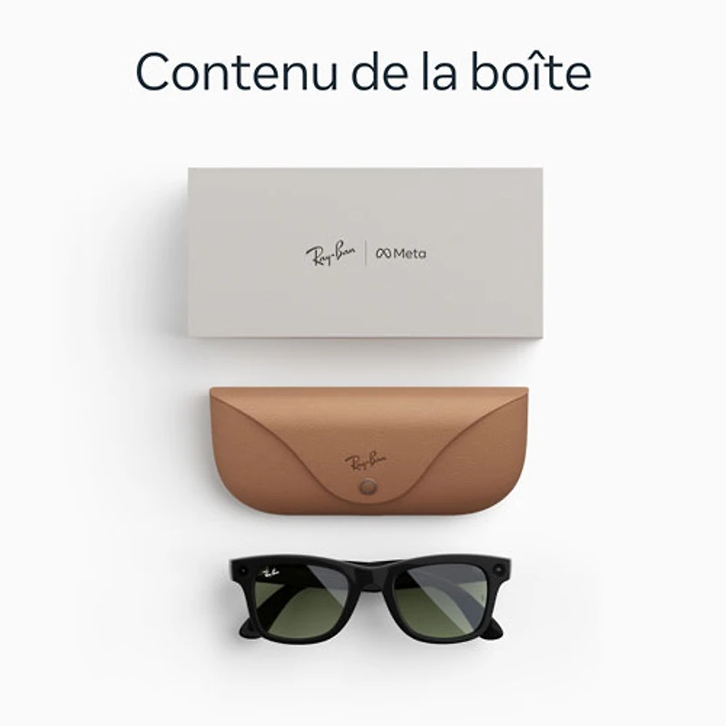 Ray-Ban | Meta Wayfarer (Gen 2) Glasses with AI, Photo, Video, Audio & Messaging - Shiny Black/Green - Large