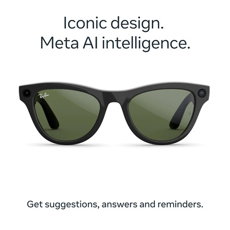 Ray-Ban | Meta Skyler (Gen 2) Glasses with AI, Photo, Video, Audio & Messaging - Shiny Black/Green