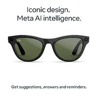 Ray-Ban | Meta Skyler (Gen 2) Glasses with AI, Photo, Video, Audio & Messaging - Shiny Black/Green