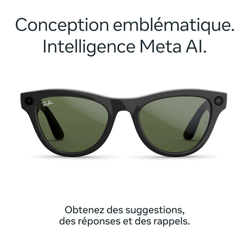 Ray-Ban | Meta Skyler (Gen 2) Glasses with AI, Photo, Video, Audio & Messaging - Shiny Black/Green