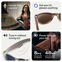 Ray-Ban | Meta Skyler (Gen 2) Glasses with AI, Photo, Video, Audio & Messaging - Shiny Black/Green