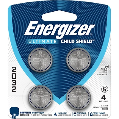 Piles boutons au lithium CR2032 3 V Ultimate d'Energizer - Paquet de 4