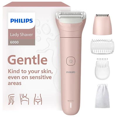 Philips Lady Series 6000 Wet & Dry Electric Shaver (BRL137/00) - Lychee Pink