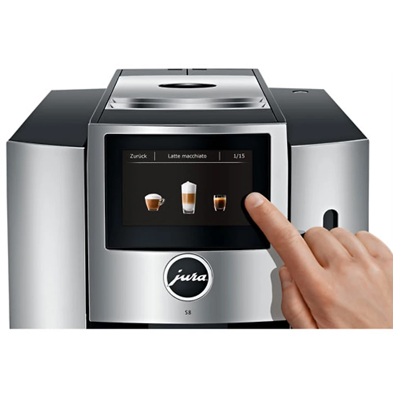 Machine à espresso automatique S8 de Jura avec mousseur - Chrome