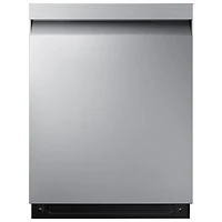 Boîte ouverte - Lave-vaisselle de 24 po 46 dB de Samsung avec commandes sur le dessus, porte à ouverture automatique et troisième panier (DW80CG5450SRAA) - Acier inoxydable