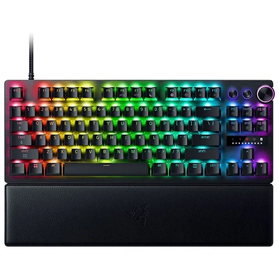 Clavier de jeu de sports électroniques sans pavé numérique à touches mécaniques optiques analogiques de 8 kHz Huntsman V3 Pro de Razer