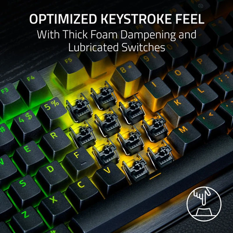 Clavier de jeu de sports électroniques sans pavé numérique à touches mécaniques optiques analogiques de 8 kHz Huntsman V3 Pro de Razer