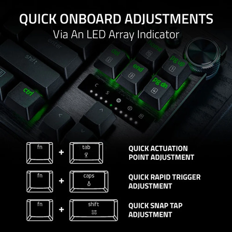 Clavier de jeu de sports électroniques sans pavé numérique à touches mécaniques optiques analogiques de 8 kHz Huntsman V3 Pro de Razer