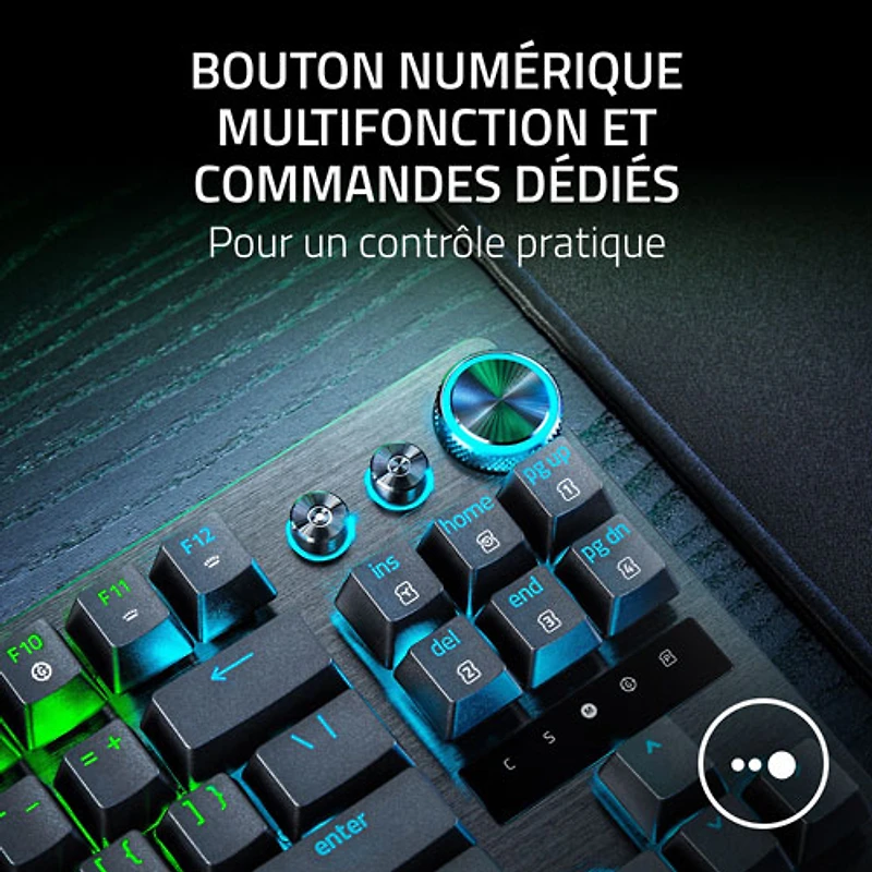 Clavier de jeu de sports électroniques sans pavé numérique à touches mécaniques optiques analogiques de 8 kHz Huntsman V3 Pro de Razer
