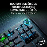 Clavier de jeu de sports électroniques sans pavé numérique à touches mécaniques optiques analogiques de 8 kHz Huntsman V3 Pro de Razer