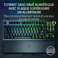 Clavier de jeu de sports électroniques sans pavé numérique à touches mécaniques optiques analogiques de 8 kHz Huntsman V3 Pro de Razer