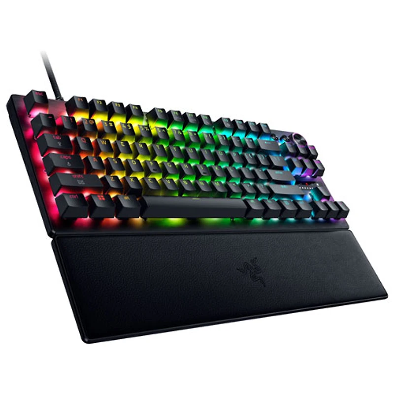 Clavier de jeu de sports électroniques sans pavé numérique à touches mécaniques optiques analogiques de 8 kHz Huntsman V3 Pro de Razer