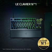 Clavier de jeu de sports électroniques sans pavé numérique à touches mécaniques optiques analogiques de 8 kHz Huntsman V3 Pro de Razer