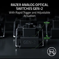 Clavier de jeu de sports électroniques sans pavé numérique à touches mécaniques optiques analogiques de 8 kHz Huntsman V3 Pro de Razer