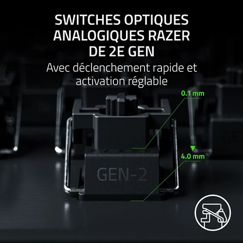 Clavier de jeu de sports électroniques sans pavé numérique à touches mécaniques optiques analogiques de 8 kHz Huntsman V3 Pro de Razer