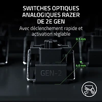 Clavier de jeu de sports électroniques sans pavé numérique à touches mécaniques optiques analogiques de 8 kHz Huntsman V3 Pro de Razer
