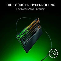 Clavier de jeu de sports électroniques sans pavé numérique à touches mécaniques optiques analogiques de 8 kHz Huntsman V3 Pro de Razer
