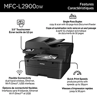 Imprimante laser tout-en-un monochrome sans fil MFC-L2900DW de Brother