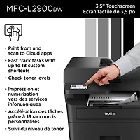 Imprimante laser tout-en-un monochrome sans fil MFC-L2900DW de Brother