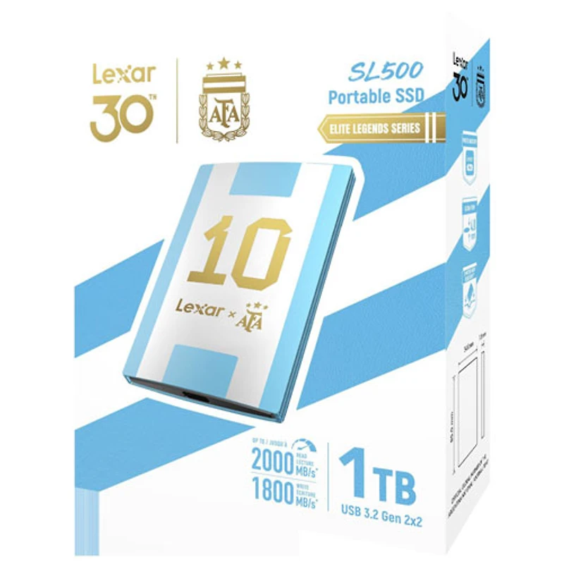 Disque SSD portatif USB 3.2 de 1 To SL500 Elite Legends de Lexar (LSL500X001T-RNXNU)