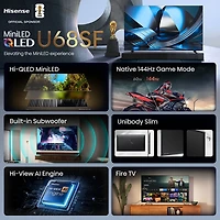 Téléviseur intelligent Fire TV QLED mini-DEL HDR UHD 4K de 55 po QD8SF de Hisense (55U68SF) - 2026