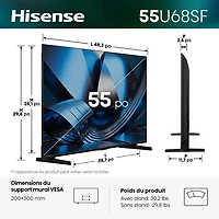 Téléviseur intelligent Fire TV QLED mini-DEL HDR UHD 4K de 55 po QD8SF de Hisense (55U68SF) - 2026