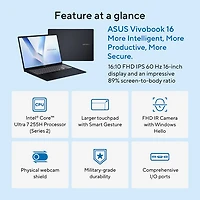 ASUS Vivobook 16 16" Laptop - Quiet Blue (Intel Core Ultra 7 255H/32GB RAM/1TB SSD/Windows 11 Home)