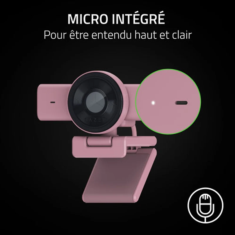 Caméra Web de diffusion en continu HD intégrale 60 images/s 1440p Kiyo V2 X de Razer - Quartz