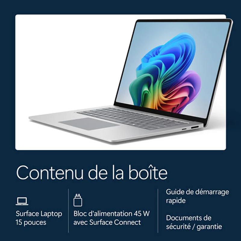 Portable à écran tactile Microsoft Surface de 15 po, PC Copilot+ (Snapdragon X2 Plus/16 Go RAM/512 Go SSD) - 2026 - Platine