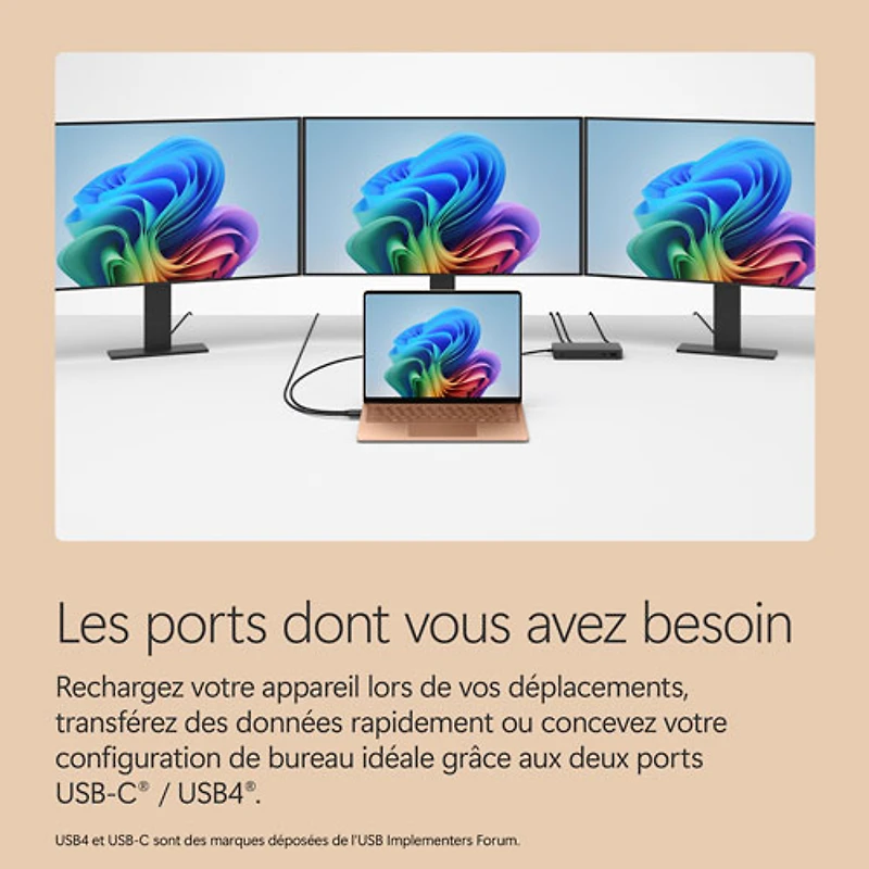 Portable à écran tactile Microsoft Surface de 13,8 po, PC Copilot+ (Snapdragon X2 Elite/16 Go RAM/1 To SSD) - 2026 - Dune - Anglais