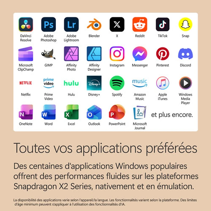 Portable à écran tactile Microsoft Surface de 13,8 po, PC Copilot+ (Snapdragon X2 Elite/16 Go RAM/1 To SSD) - 2026 - Dune - Anglais