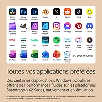 Portable à écran tactile Microsoft Surface de 13,8 po, PC Copilot+ (Snapdragon X2 Elite/16 Go RAM/1 To SSD) - 2026 - Dune - Anglais