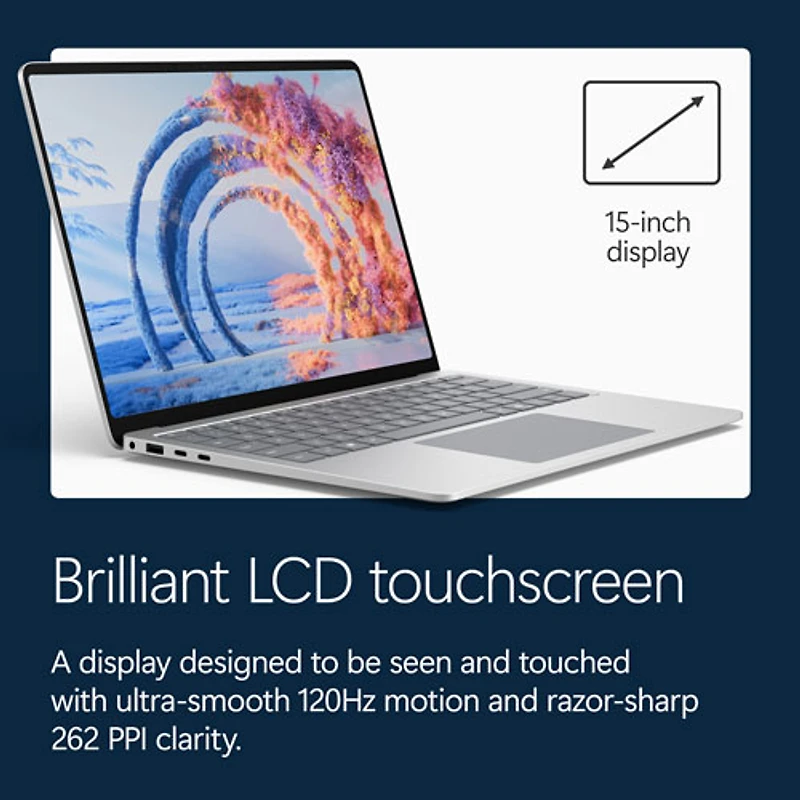 Microsoft Surface Laptop 15" 120Hz Touchscreen Copilot+ PC - Snapdragon X2 Elite - 16GB LPDDR5x - 512GB SSD - Windows 11 Home - Platinum - English