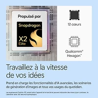 Portable Surface Laptop Copilot+ PC à écran tactile de 13,8 po de Microsoft (Snapdragon X2 Plus/mémoire vive de 16 Go/disque SSD de 512 Go) - 2026 - Noir